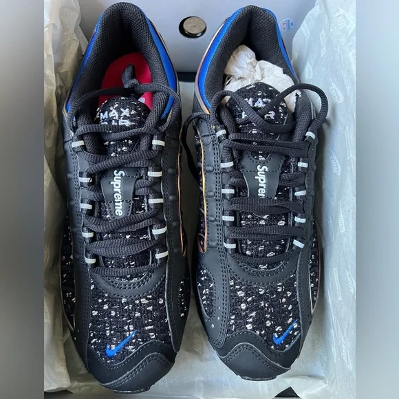 Mens Size 9 Nike Air Max Tailwind 4 x Supreme Black Cobalt 2019 Brand New In Box